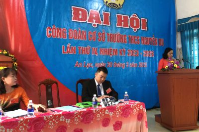 TRƯỜNG THCS NGUYỄN DU TỔ CHỨC ĐẠI HỘI CÔNG ĐOÀN NHIỆM KỲ 2023-2028
